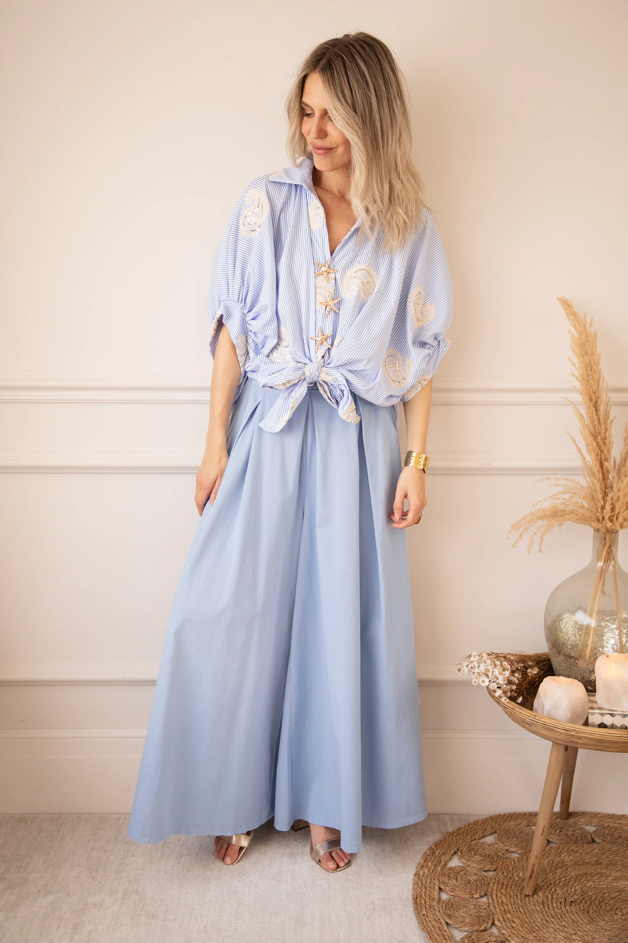 Starfish Stripes Blue - Blouse - Image 5