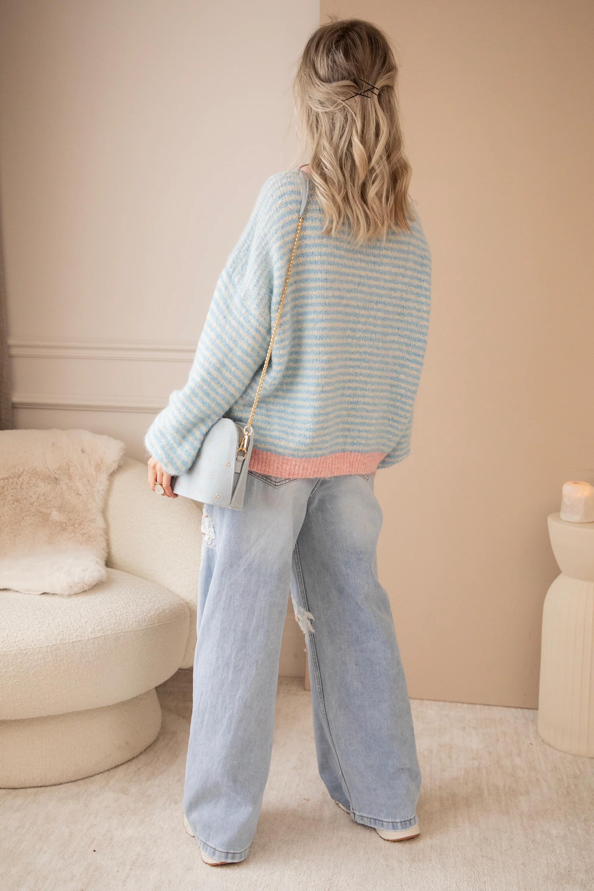 Stripes of Joy Baby Blue - Trui - Image 5
