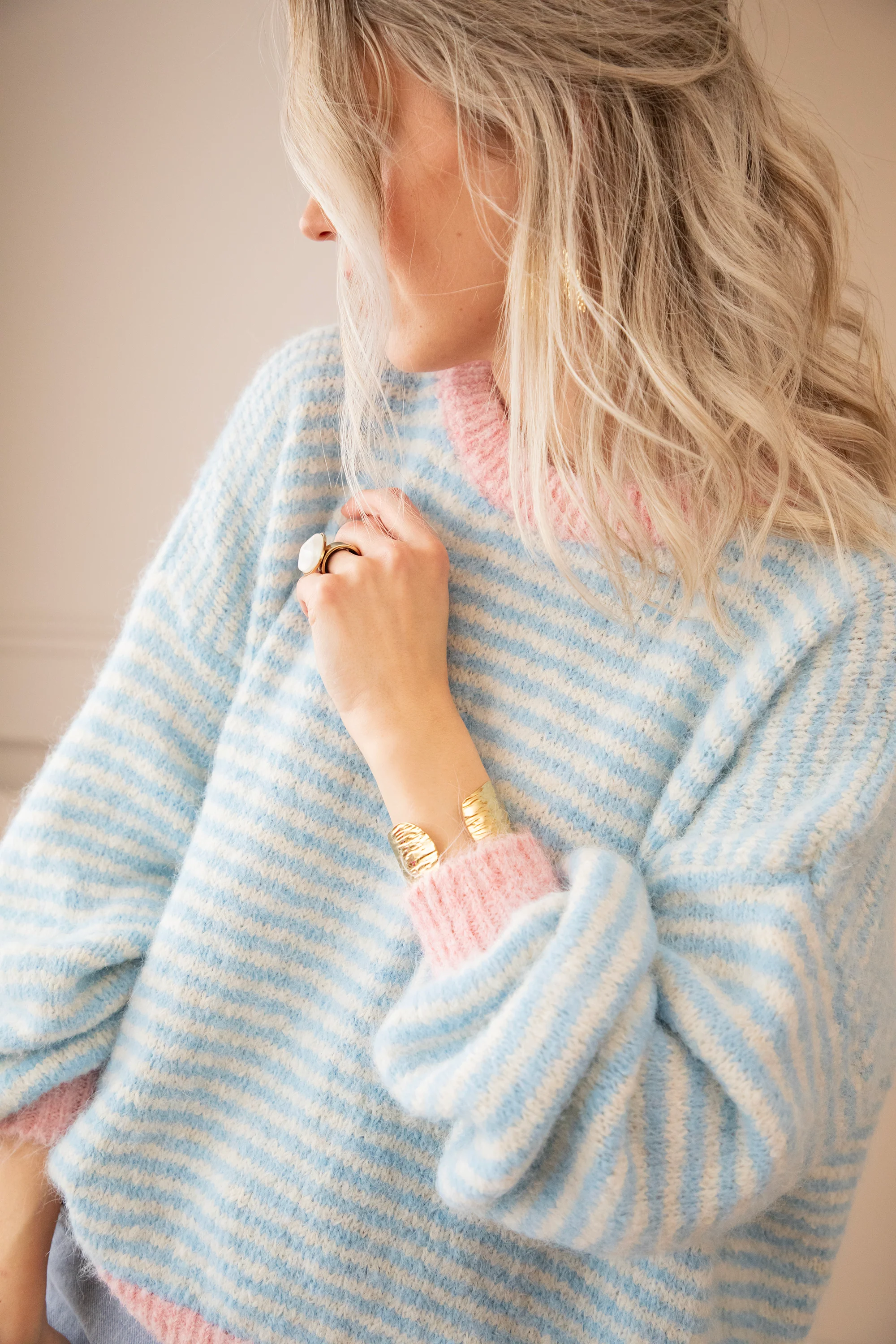 Stripes of Joy Baby Blue - Trui - Image 7