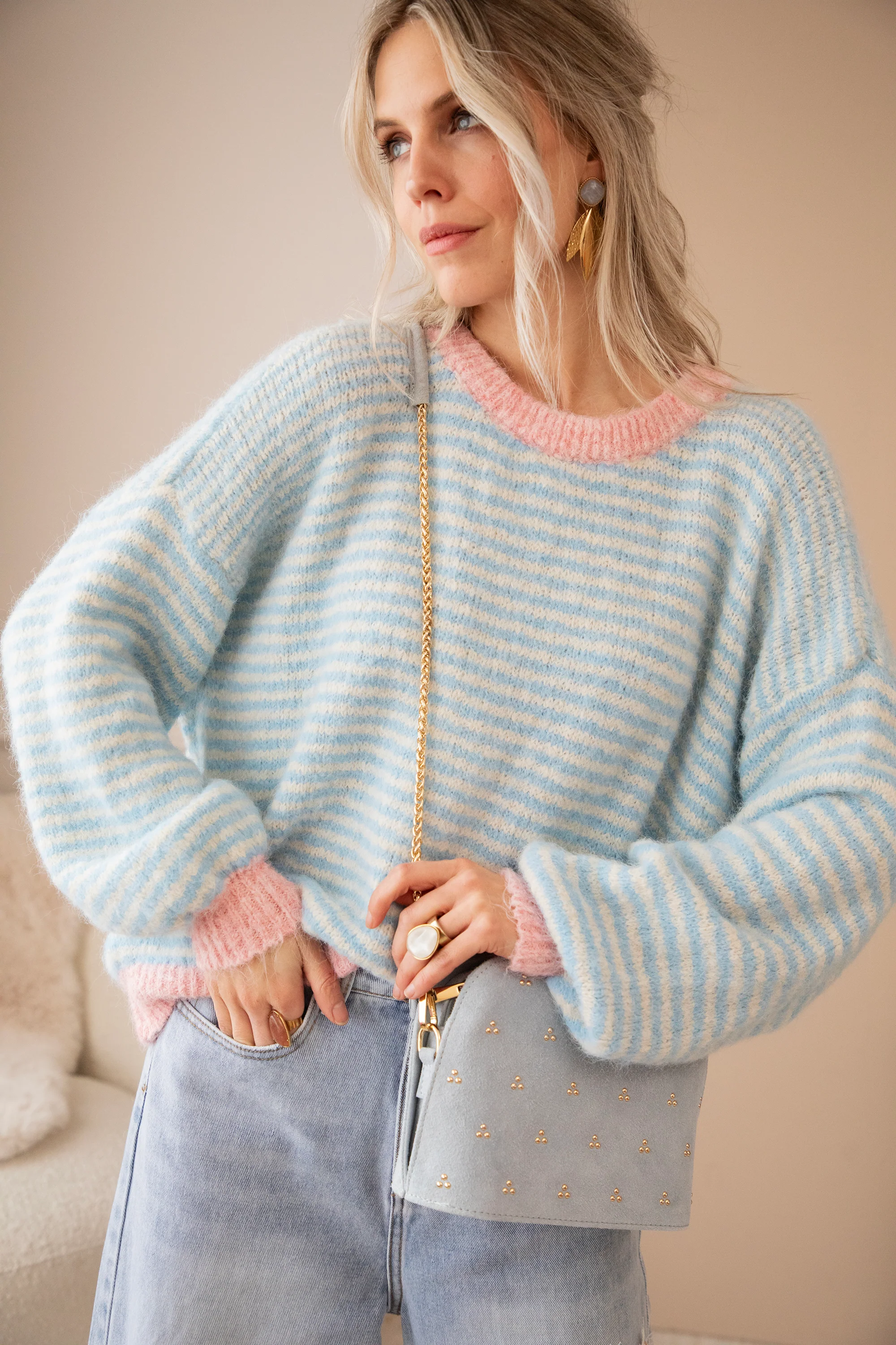 Stripes of Joy Baby Blue - Trui - Image 9