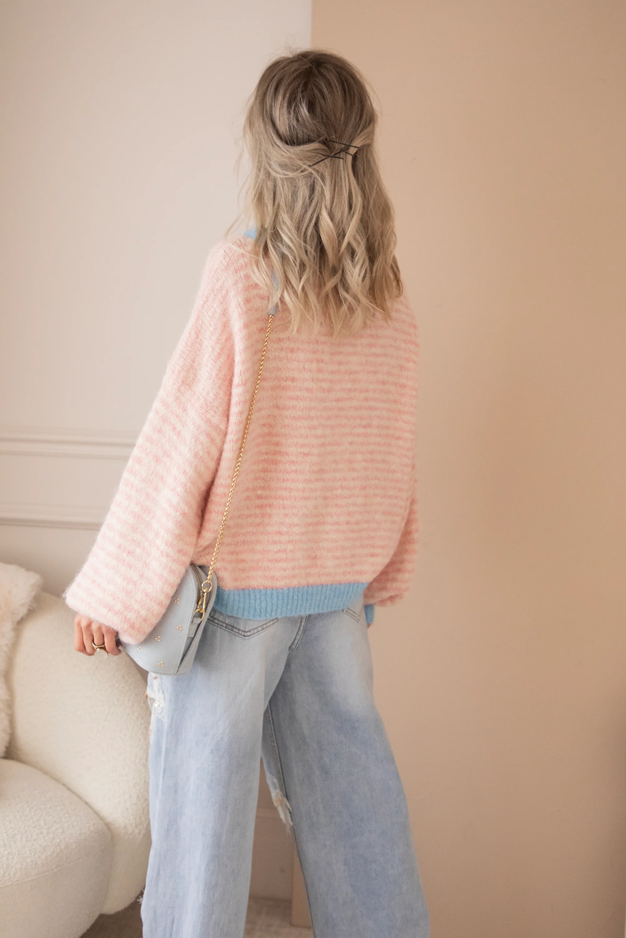 Stripes of Joy Baby Pink - Trui - Image 7