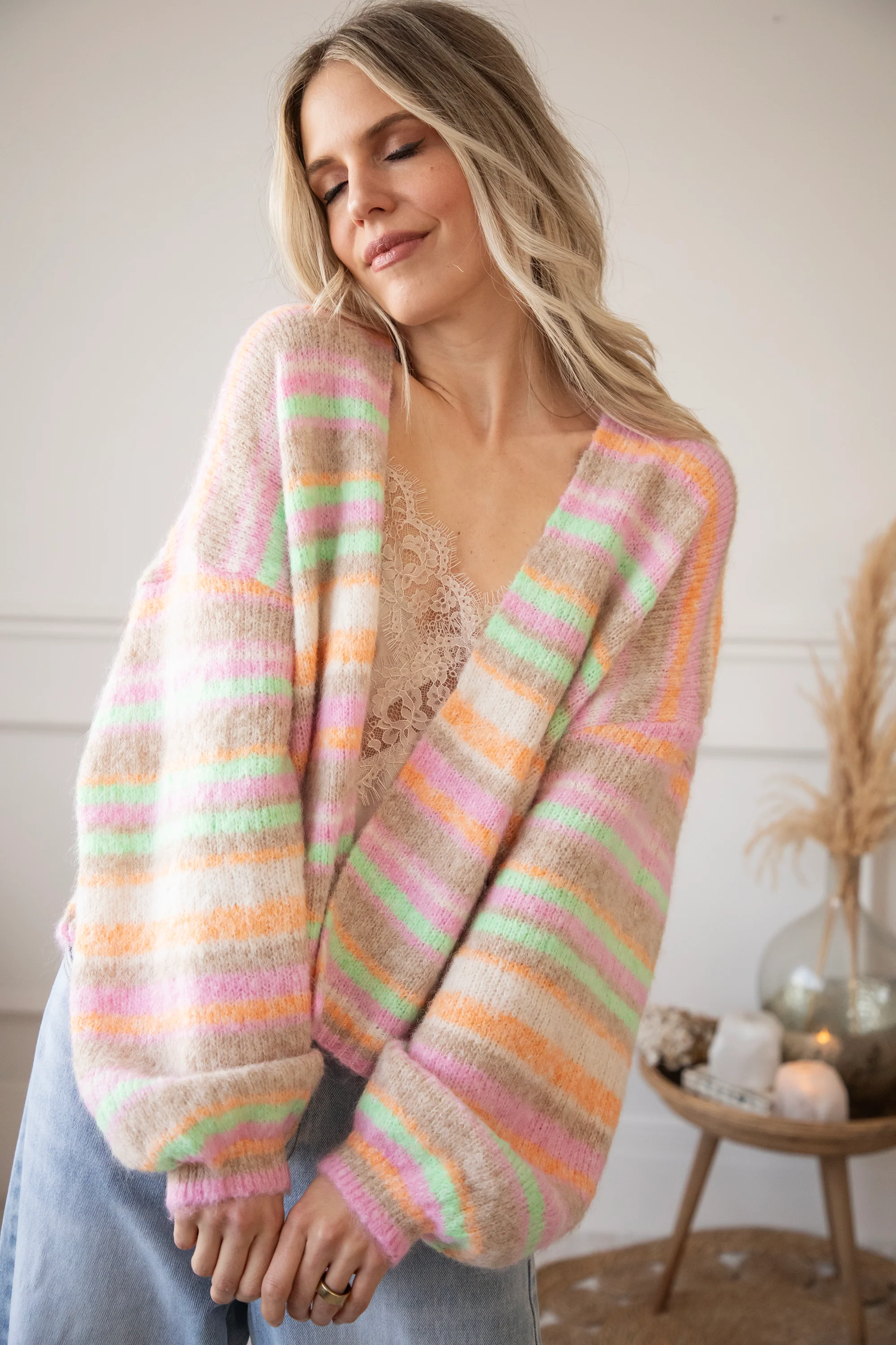 Stripes So Sweet Orange/Pink - Vest - Image 2