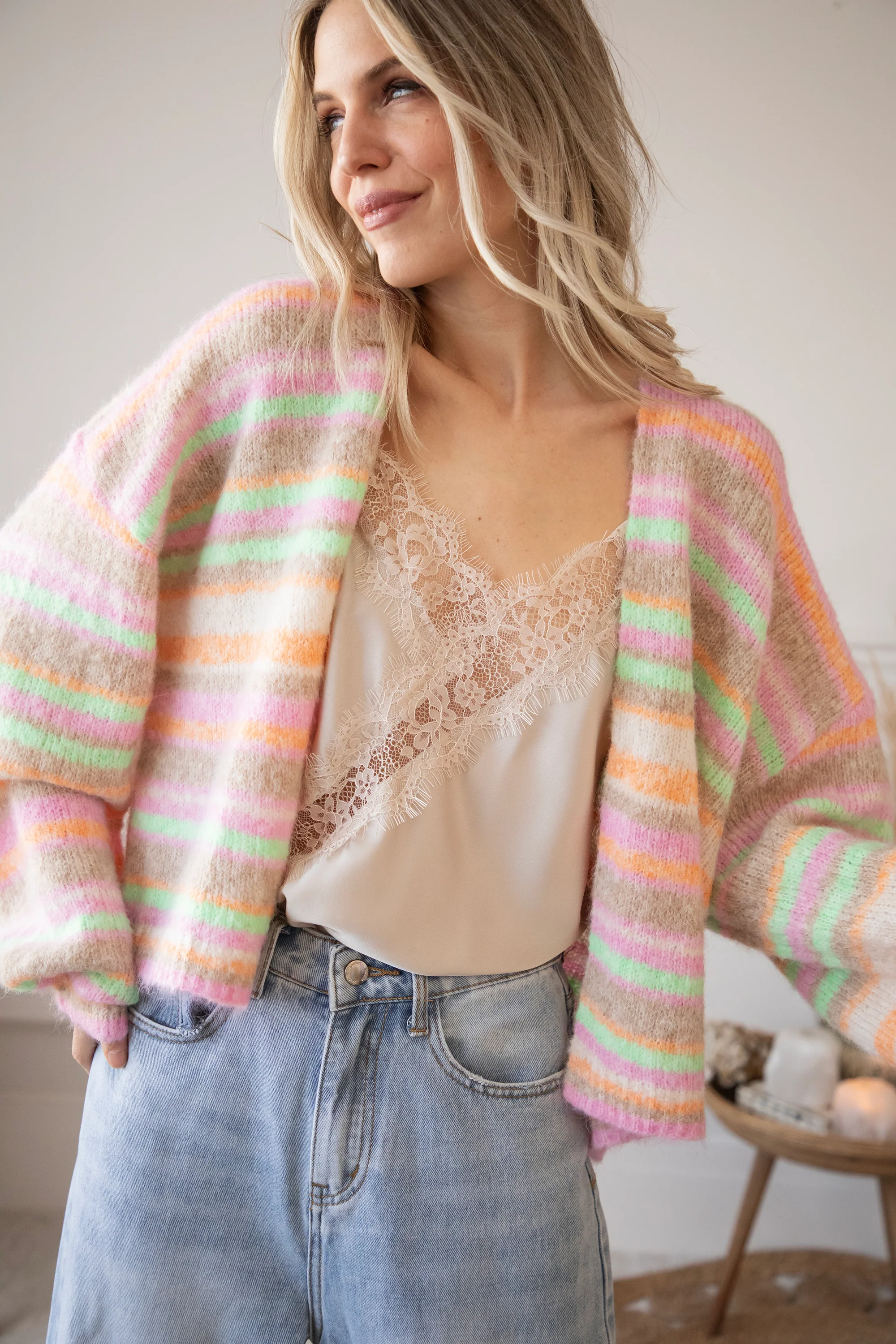 Stripes So Sweet Orange/Pink - Vest - Image 3