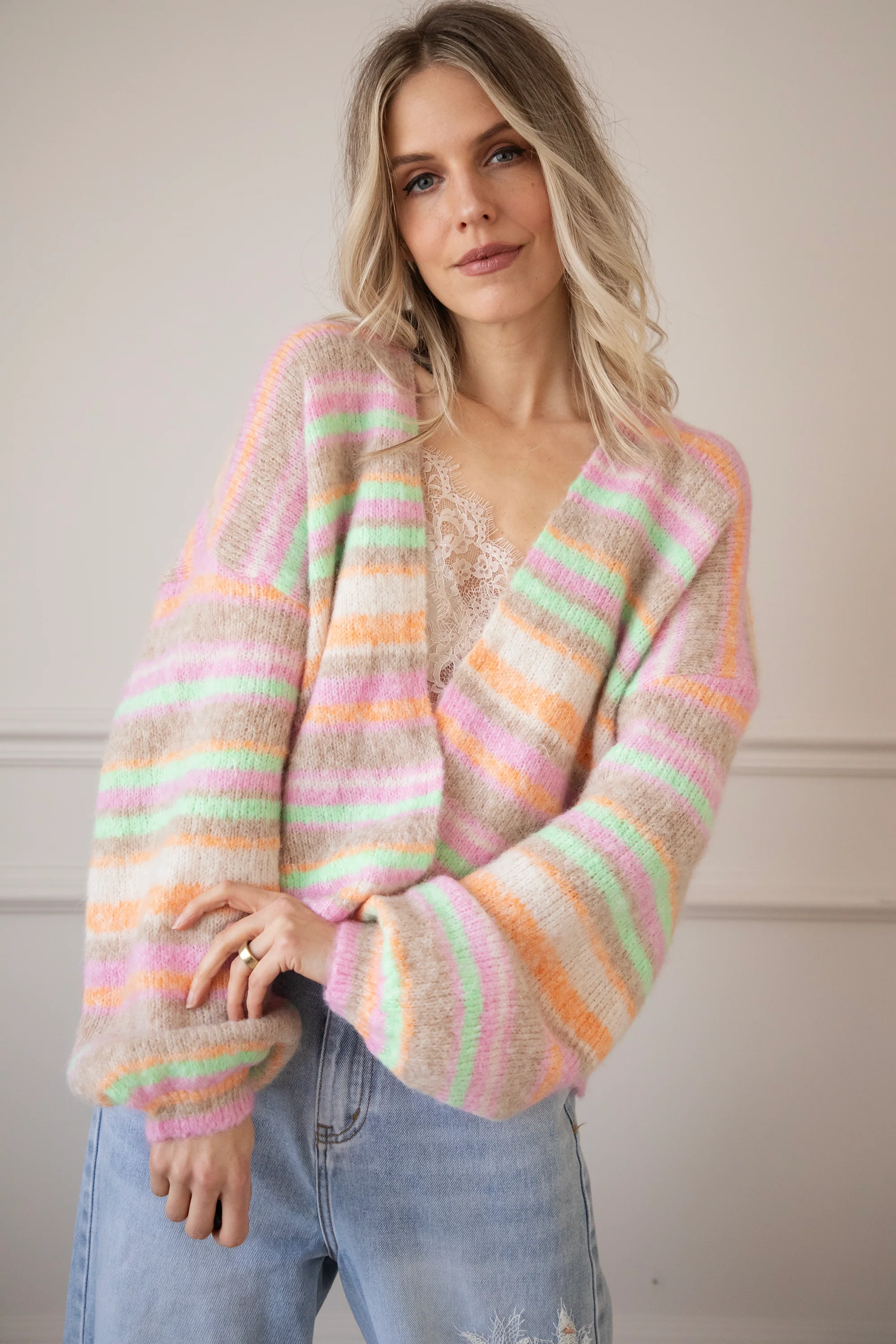 Stripes So Sweet Orange/Pink - Vest - Image 5