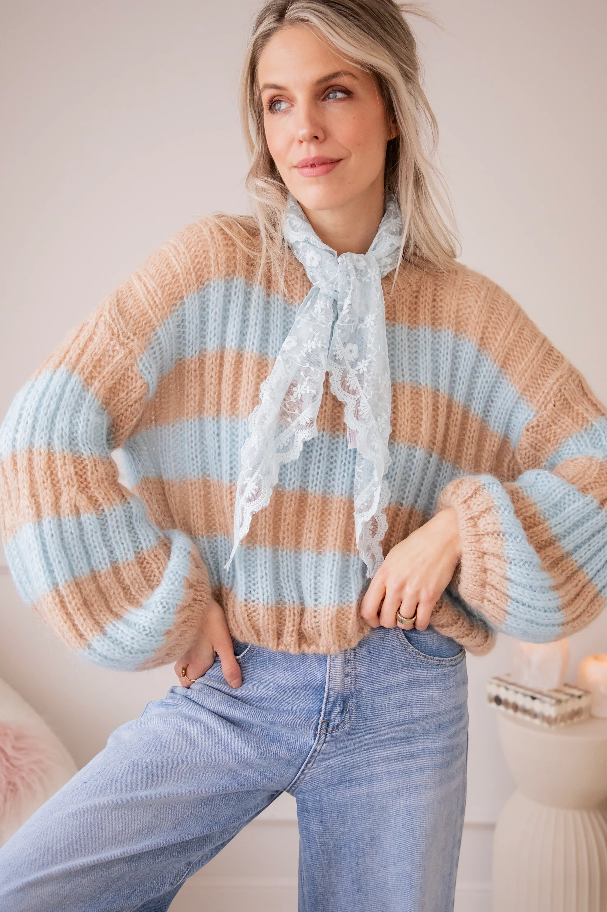 Sweet Softness Camel/Baby Blue - Trui - Image 16