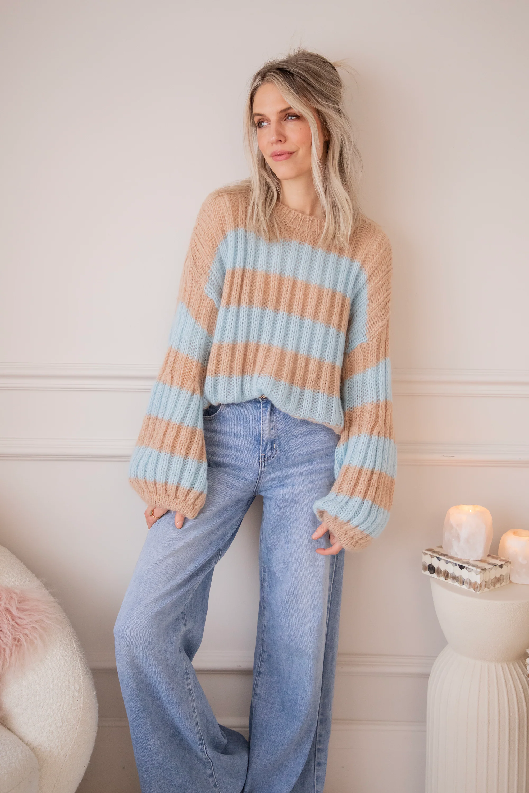 Sweet Softness Camel/Baby Blue - Trui - Image 6