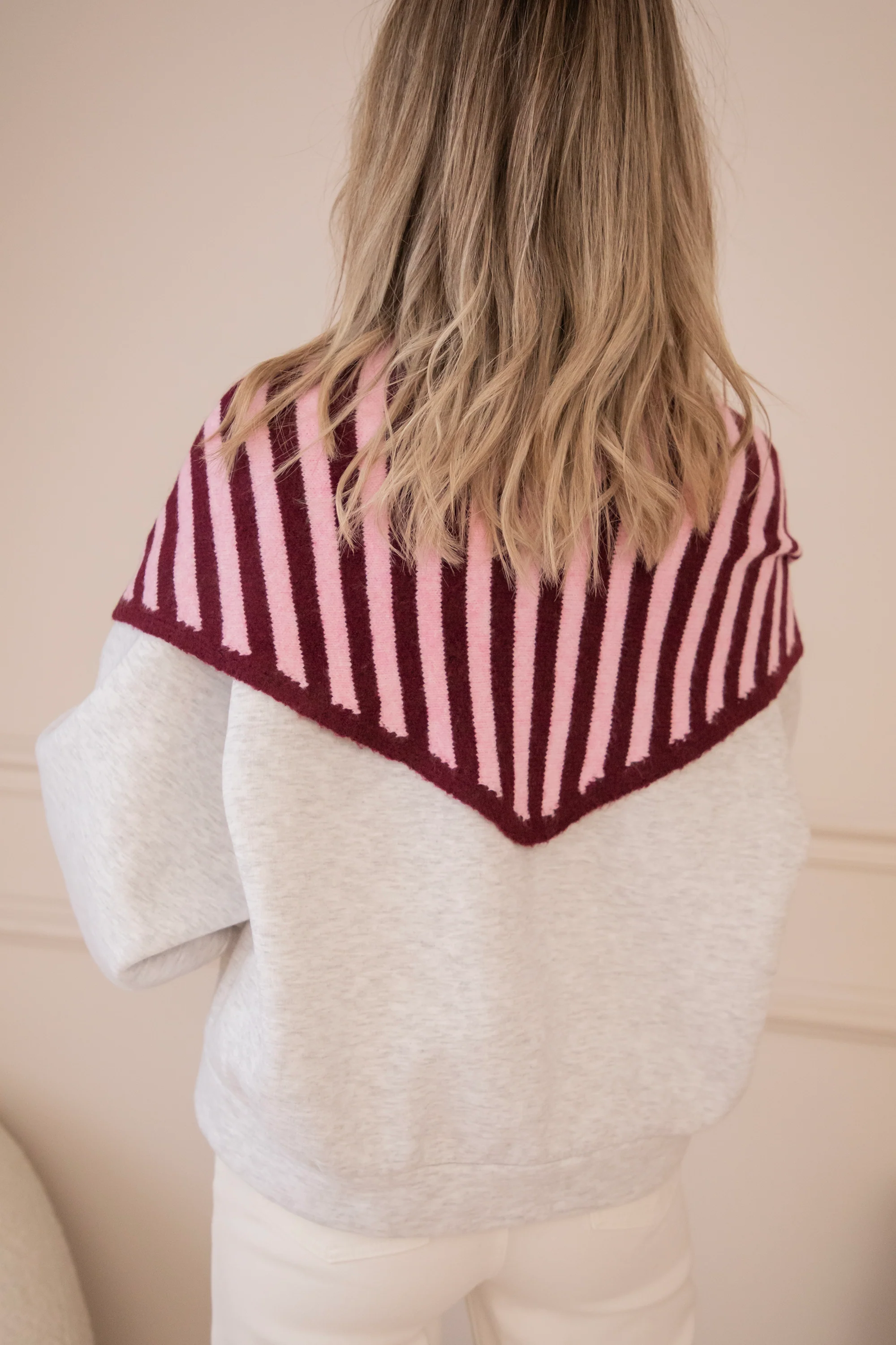 A Stripe Story Burgundy/Baby Pink - Sjaal - Image 4