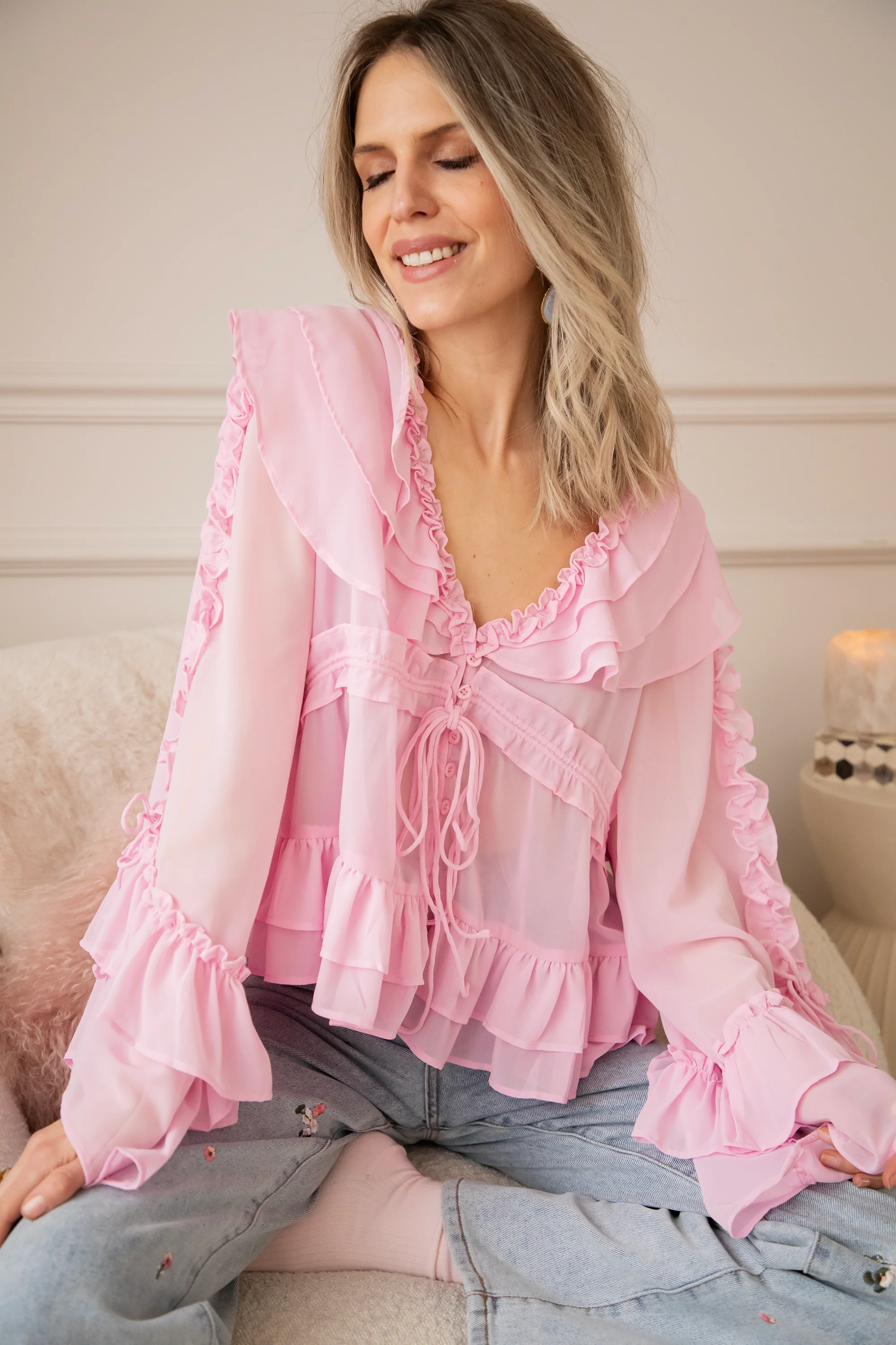 Volantina Pink - Blouse