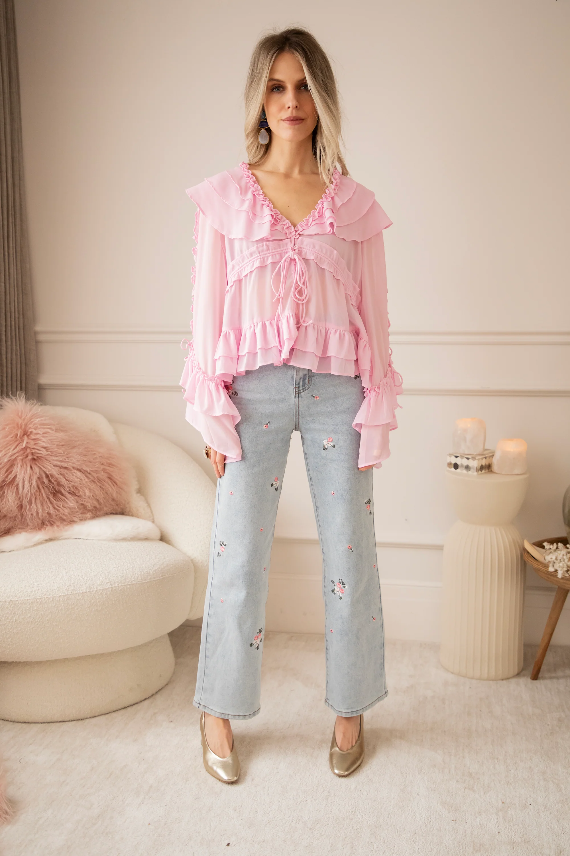 Volantina Pink - Blouse - Image 11