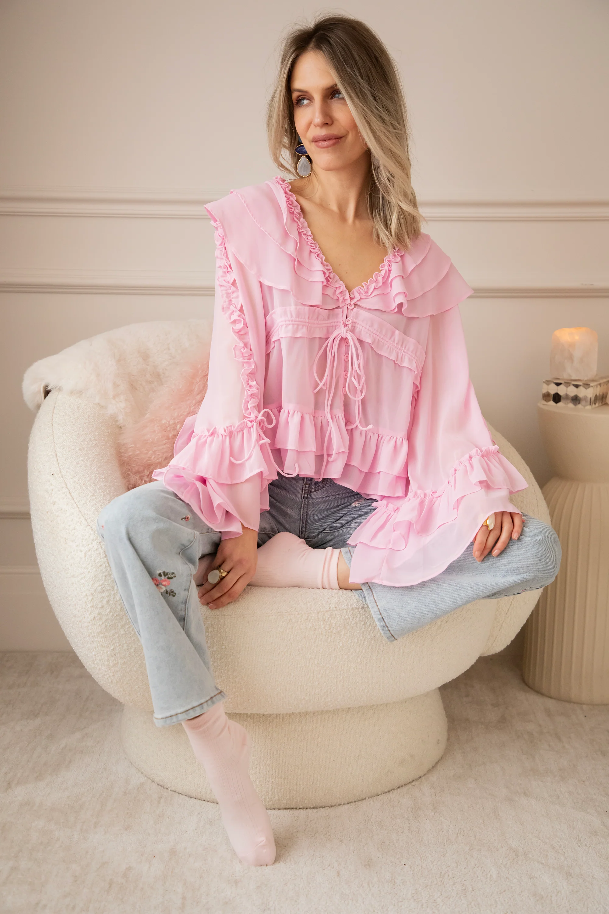 Volantina Pink - Blouse - Image 3