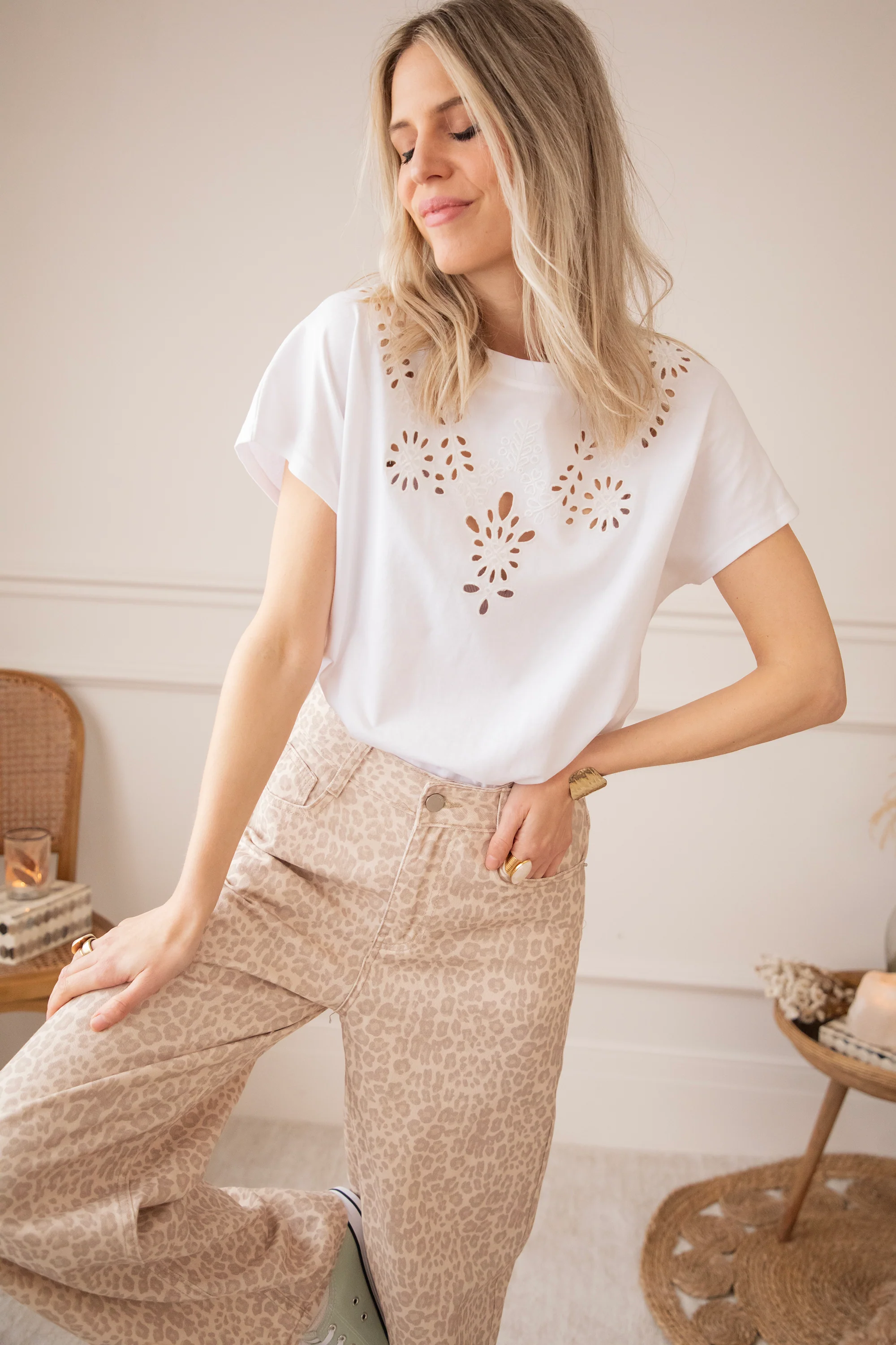 Whisper Of Embroidery Anglaise White - T-Shirt - Image 6