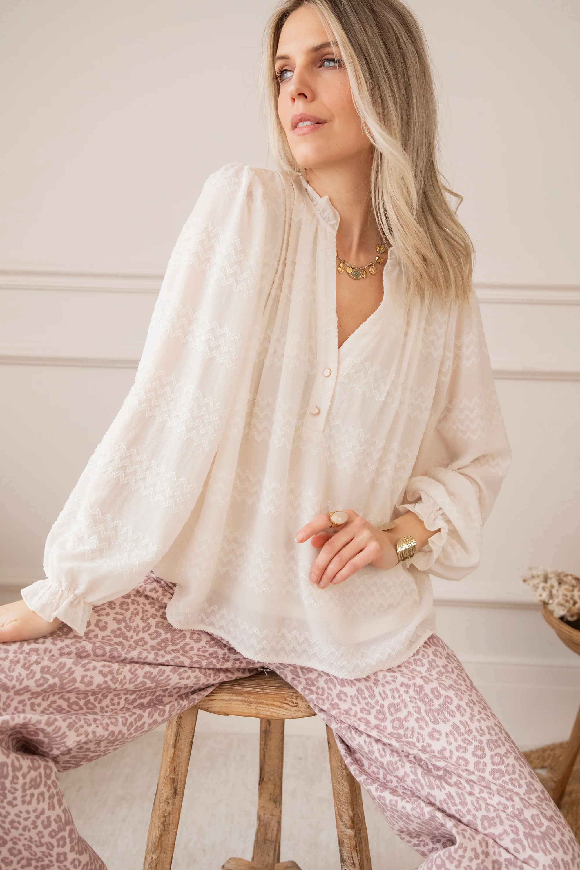 Whisper Waves Beige - Blouse - Image 8