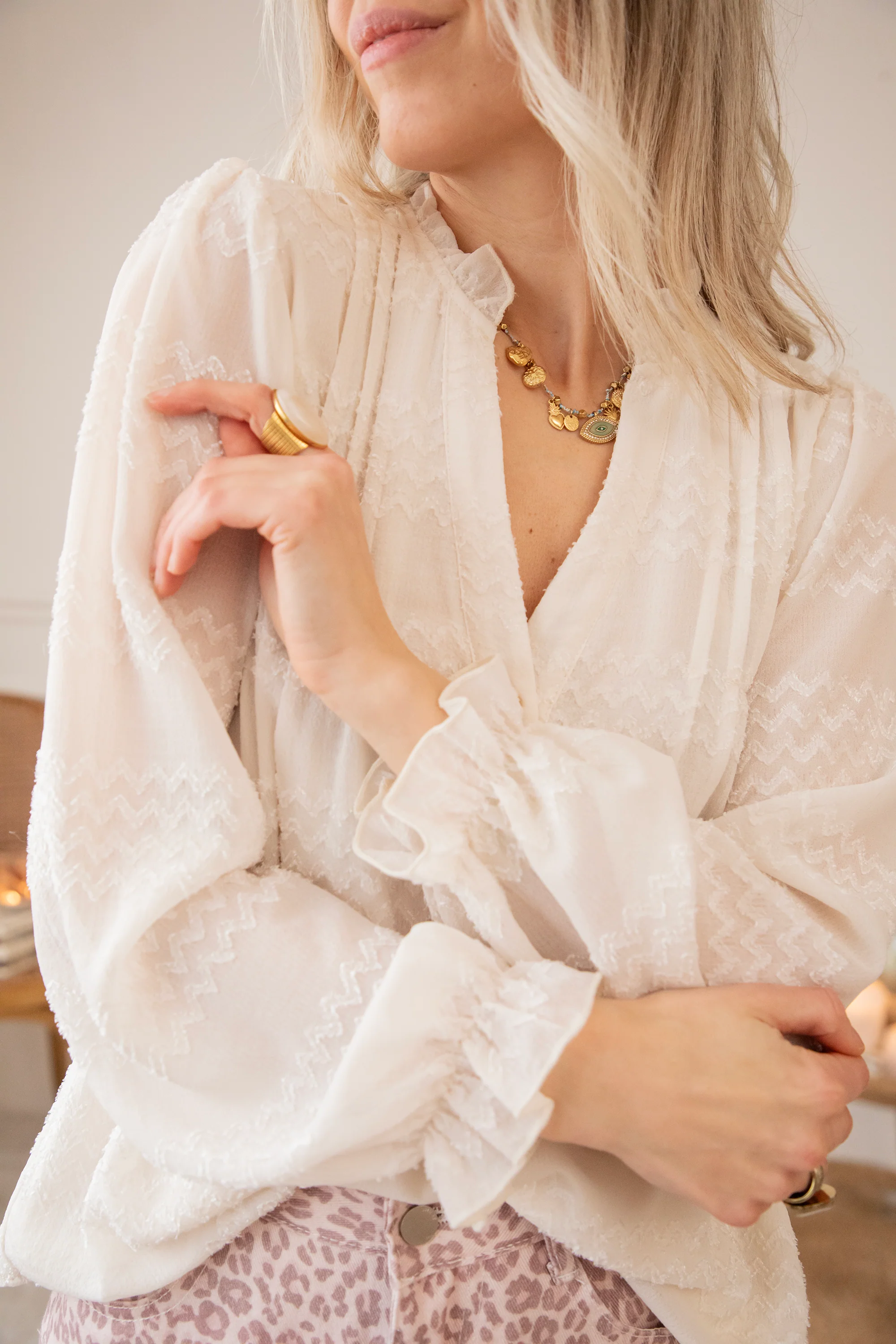 Whisper Waves Beige - Blouse - Image 9