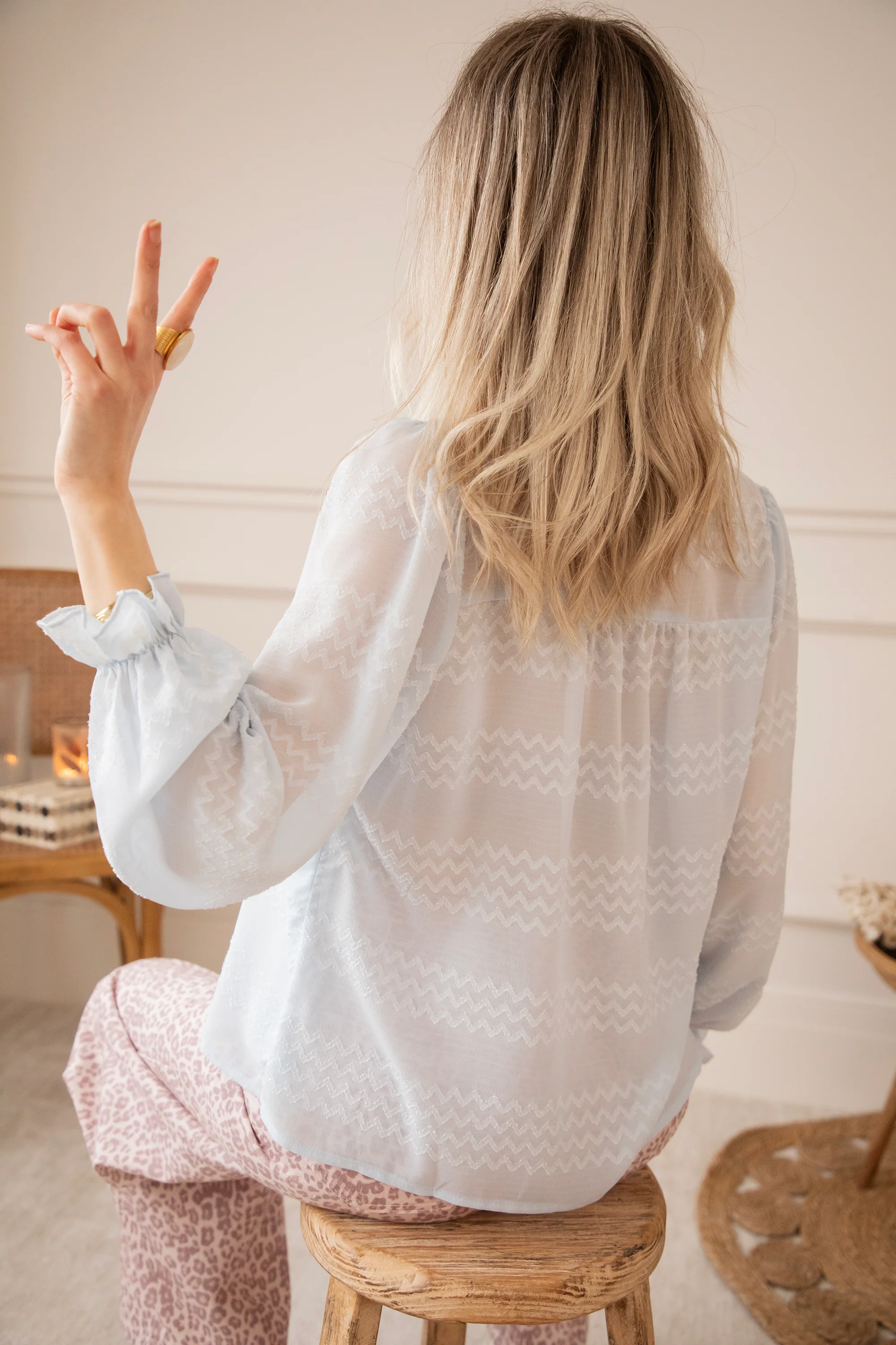 Whisper Waves Soft Blue - Blouse - Image 4