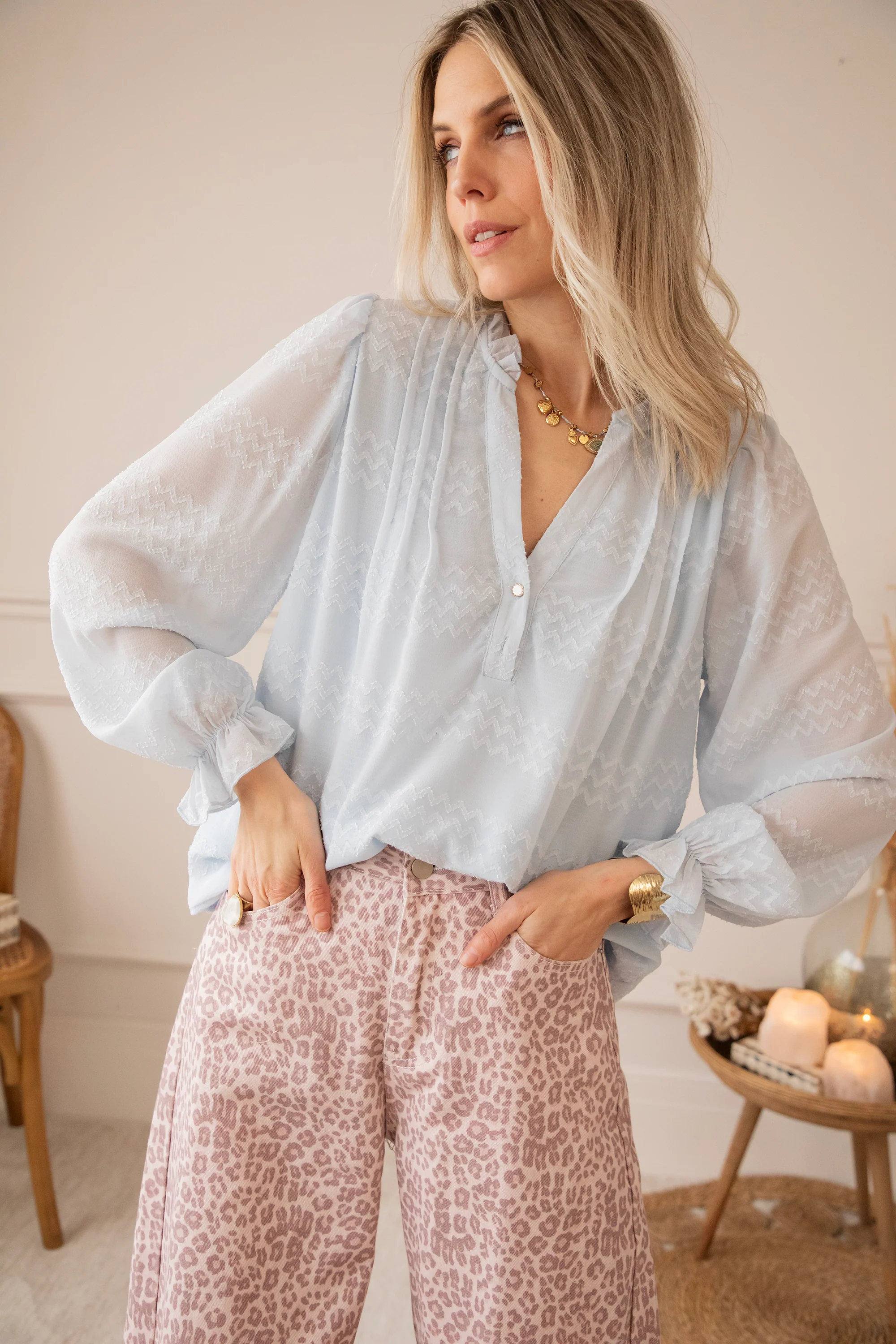 Whisper Waves Soft Blue - Blouse - Image 7