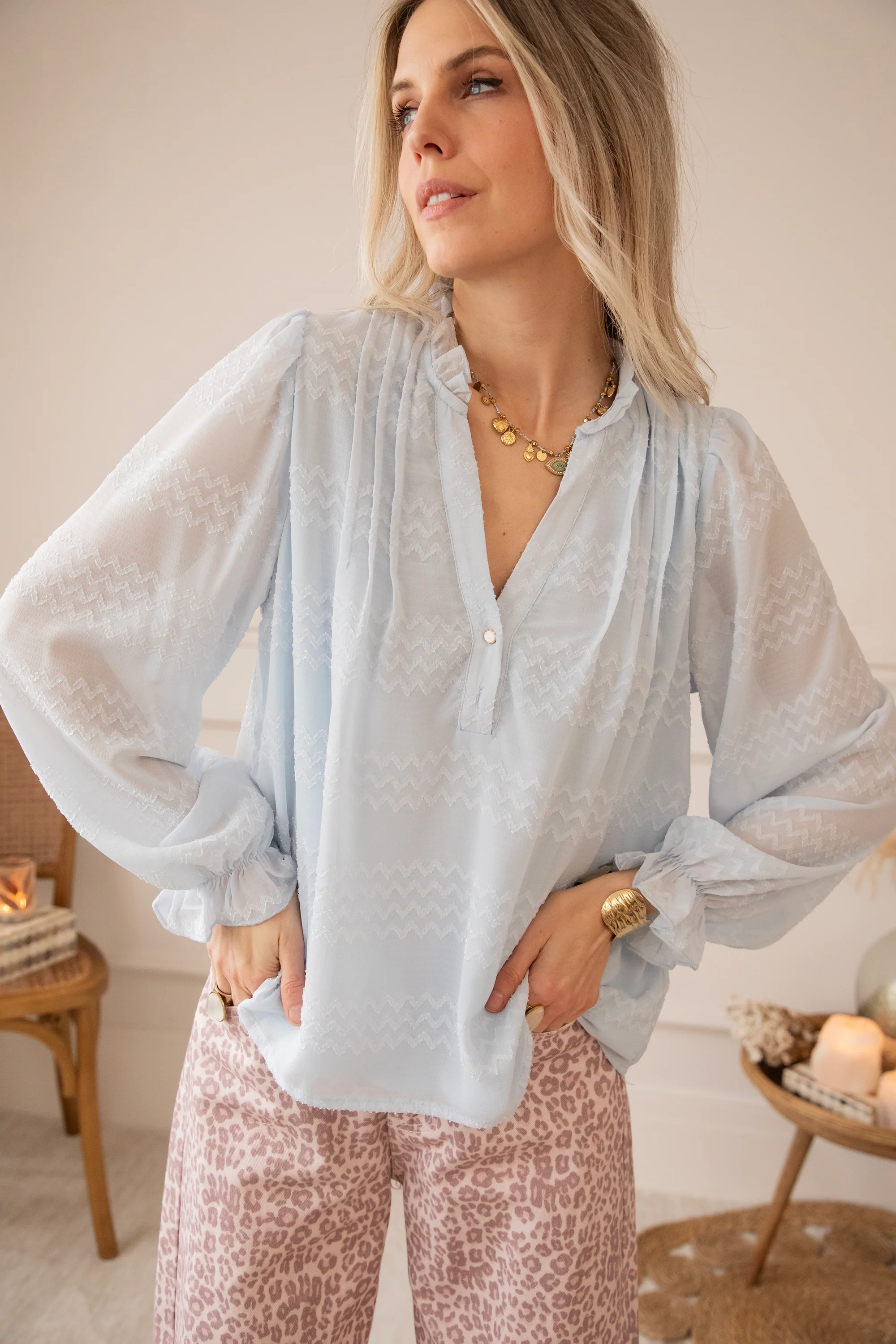 Whisper Waves Soft Blue - Blouse - Image 8