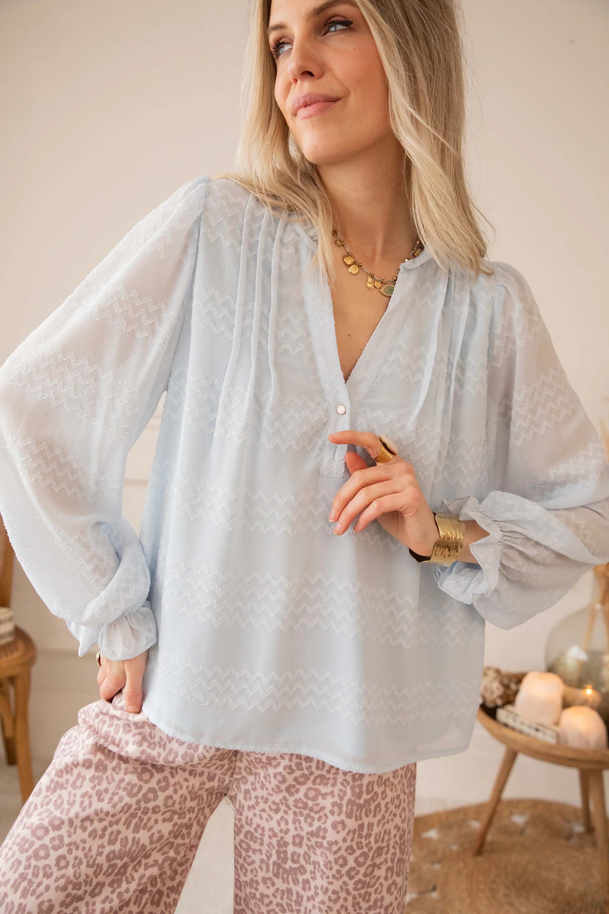 Whisper Waves Soft Blue - Blouse - Image 9