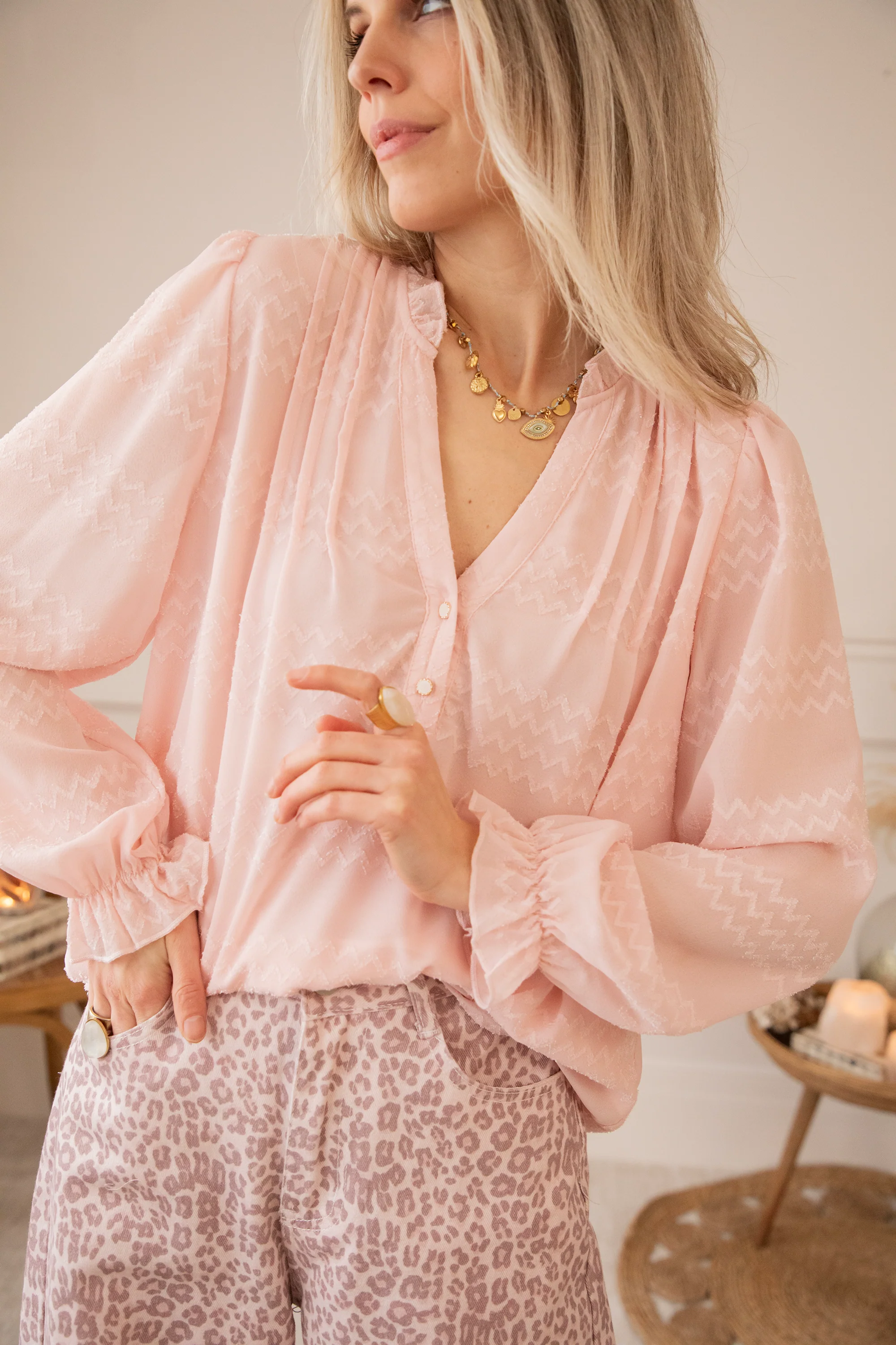 Whisper Waves Soft Pink - Blouse - Image 2