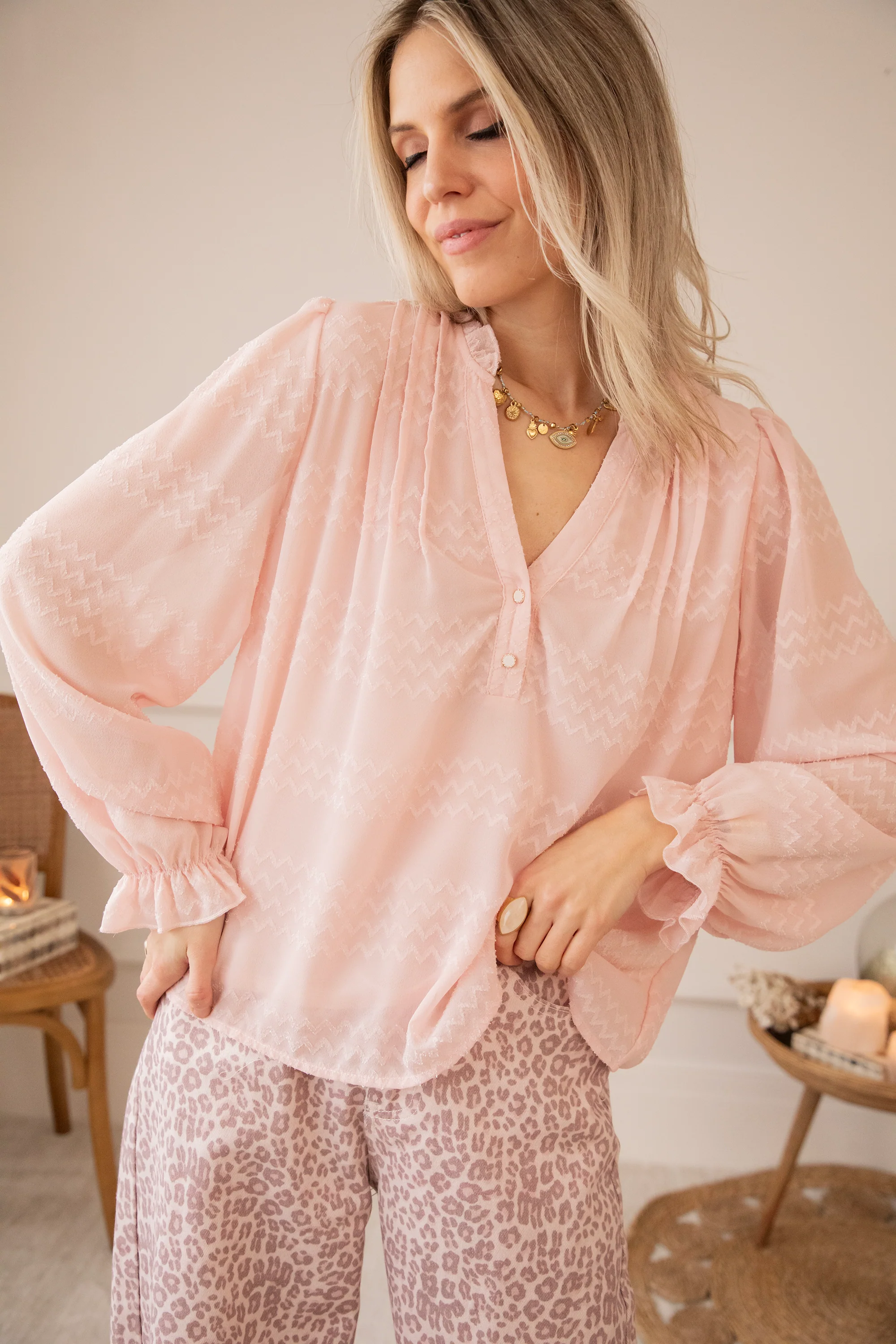 Whisper Waves Soft Pink - Blouse - Image 7