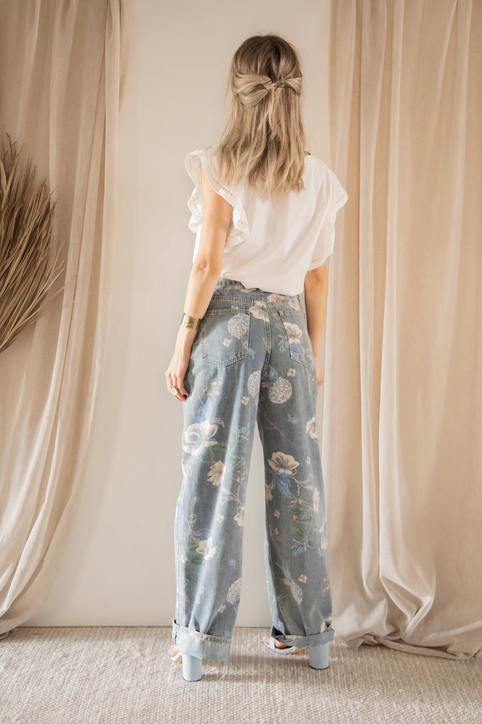 Wide Flower Blue - Jeans - Image 5