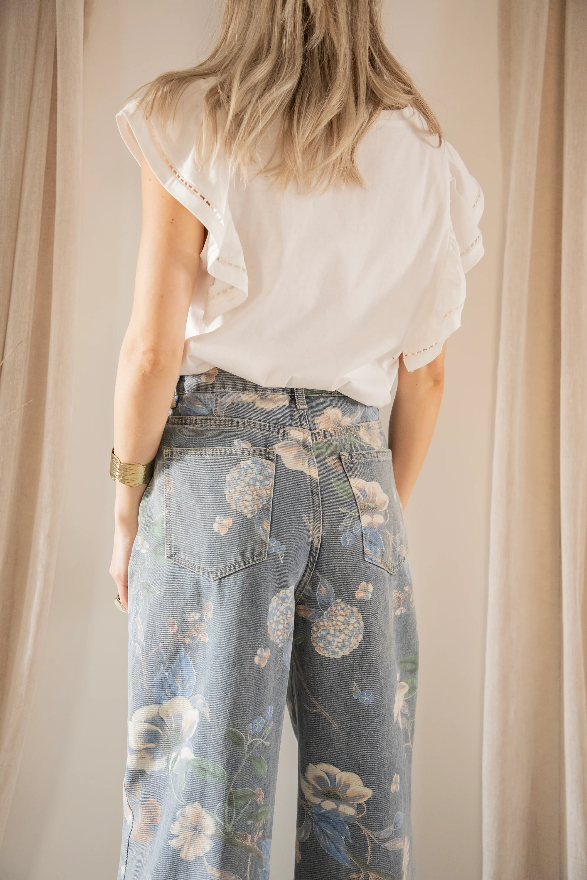 Wide Flower Blue - Jeans - Image 7