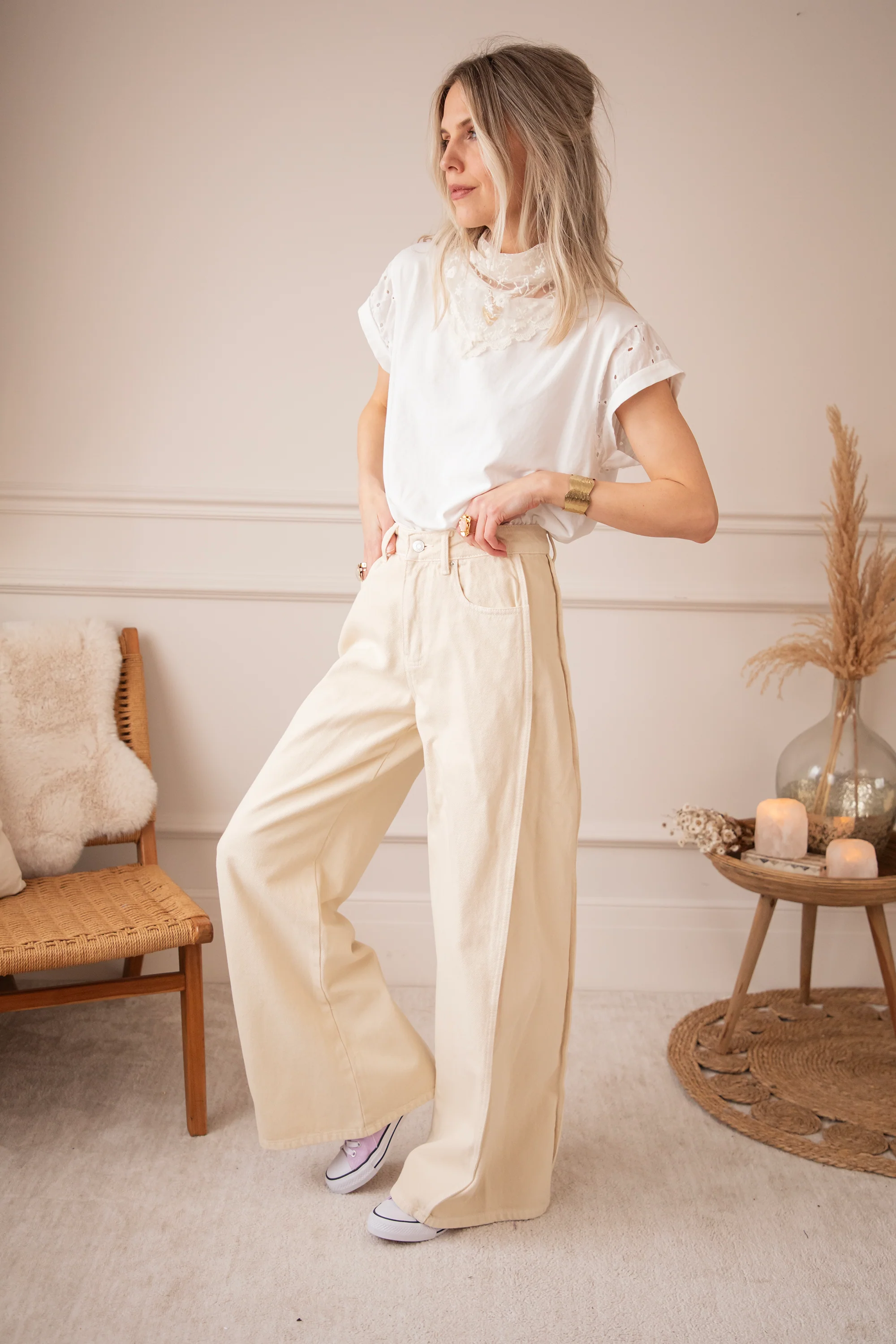 Wide Stitch Beige - Jeans - Image 4