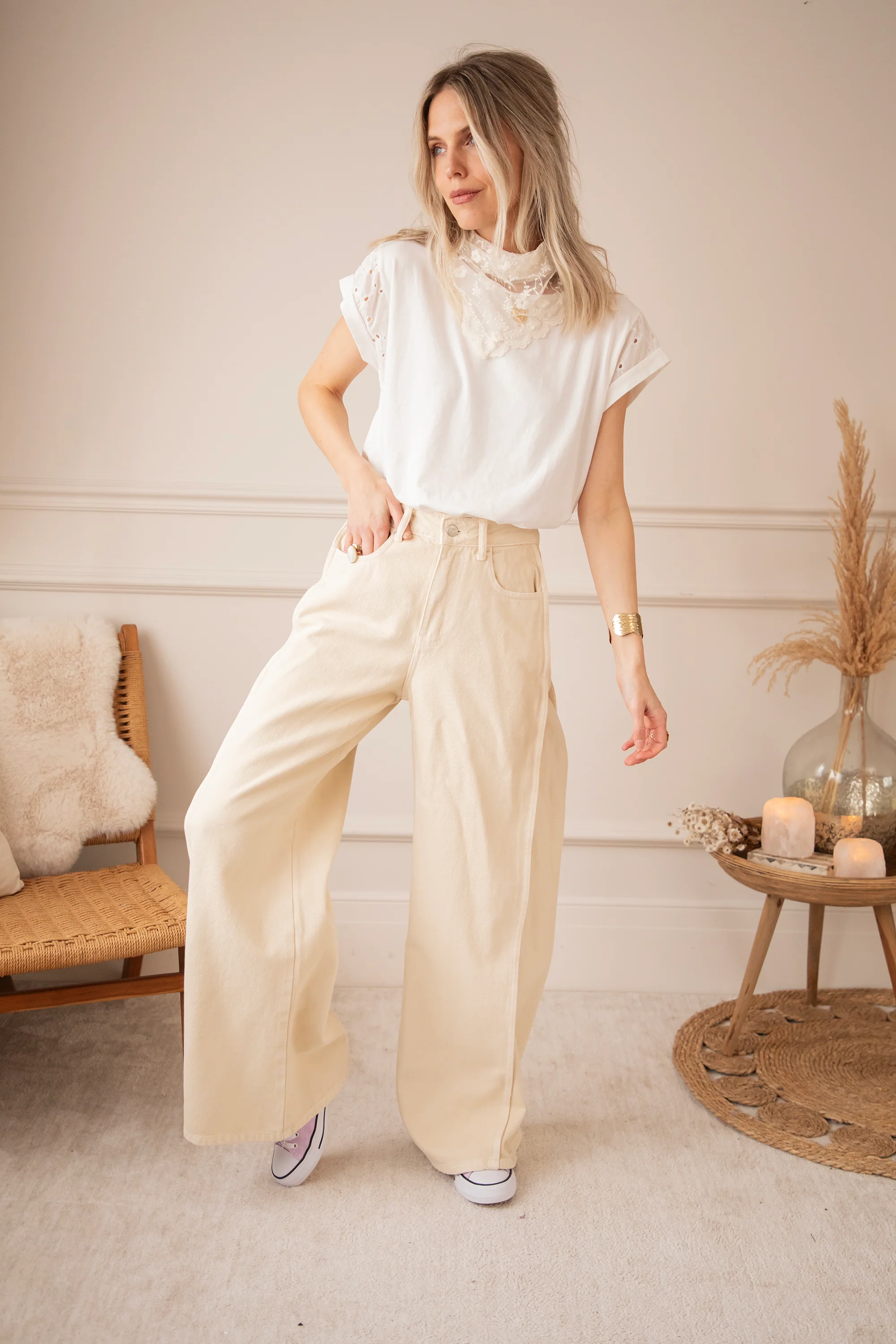 Wide Stitch Beige - Jeans - Image 6