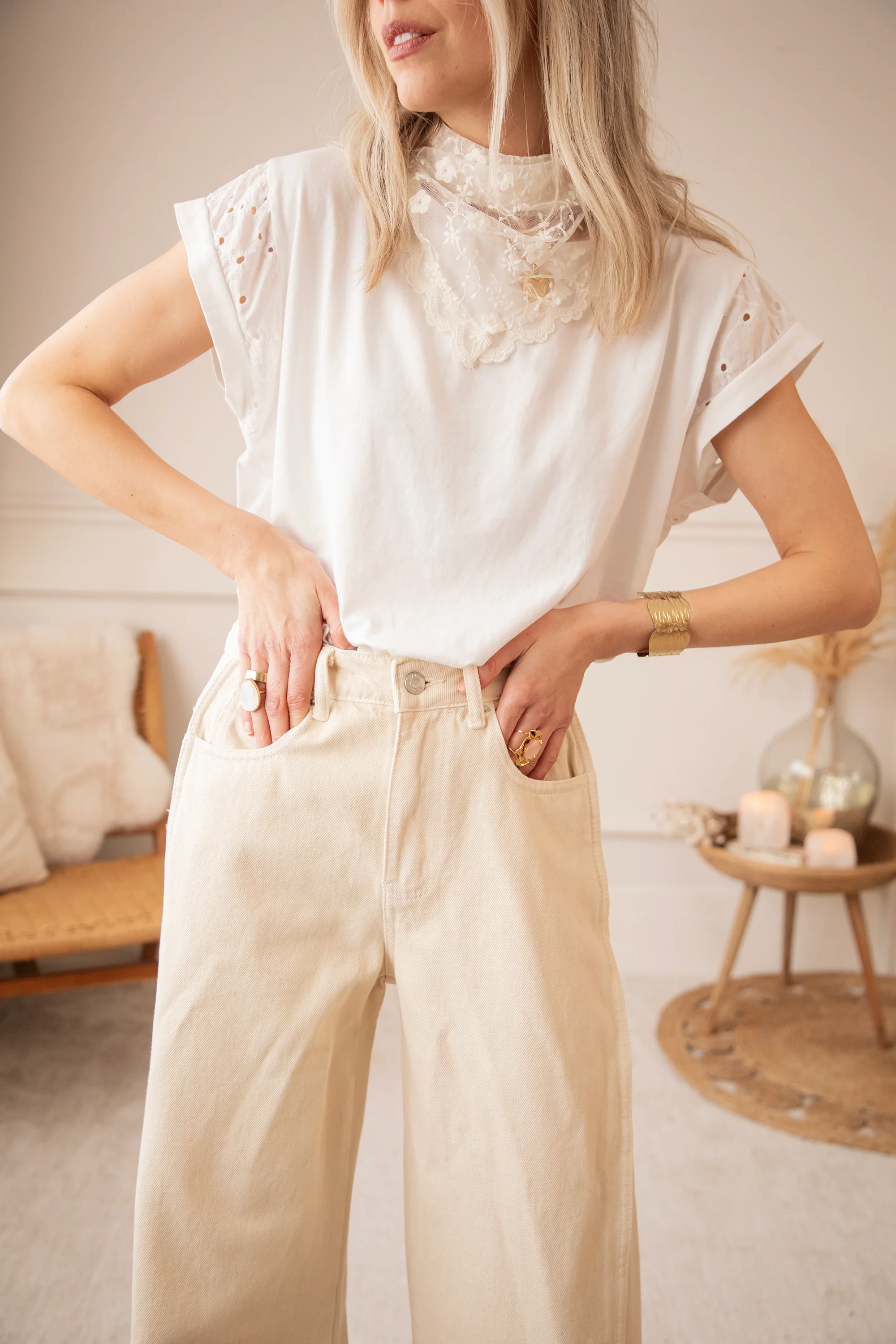 Wide Stitch Beige - Jeans - Image 7