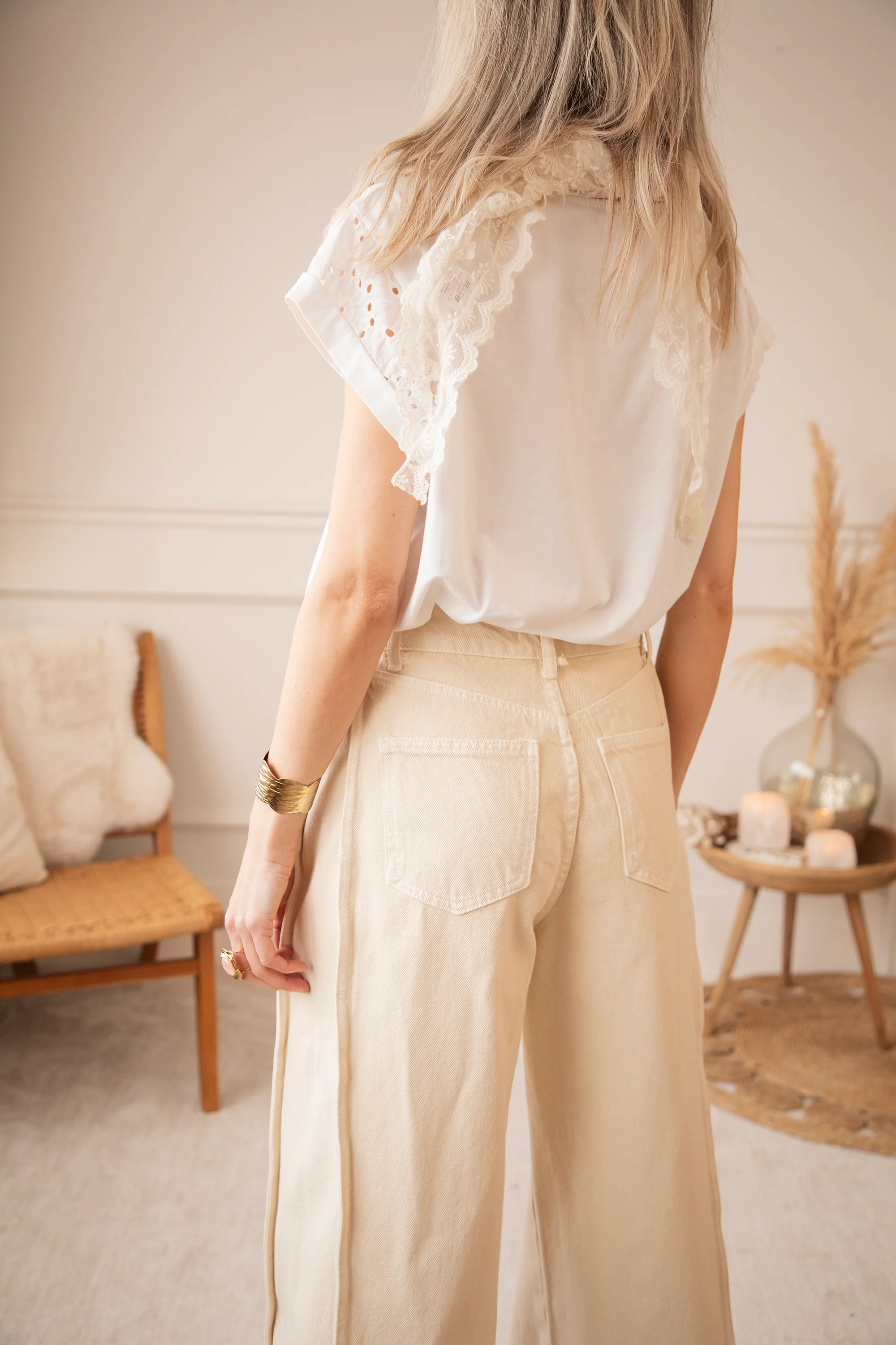 Wide Stitch Beige - Jeans - Image 9