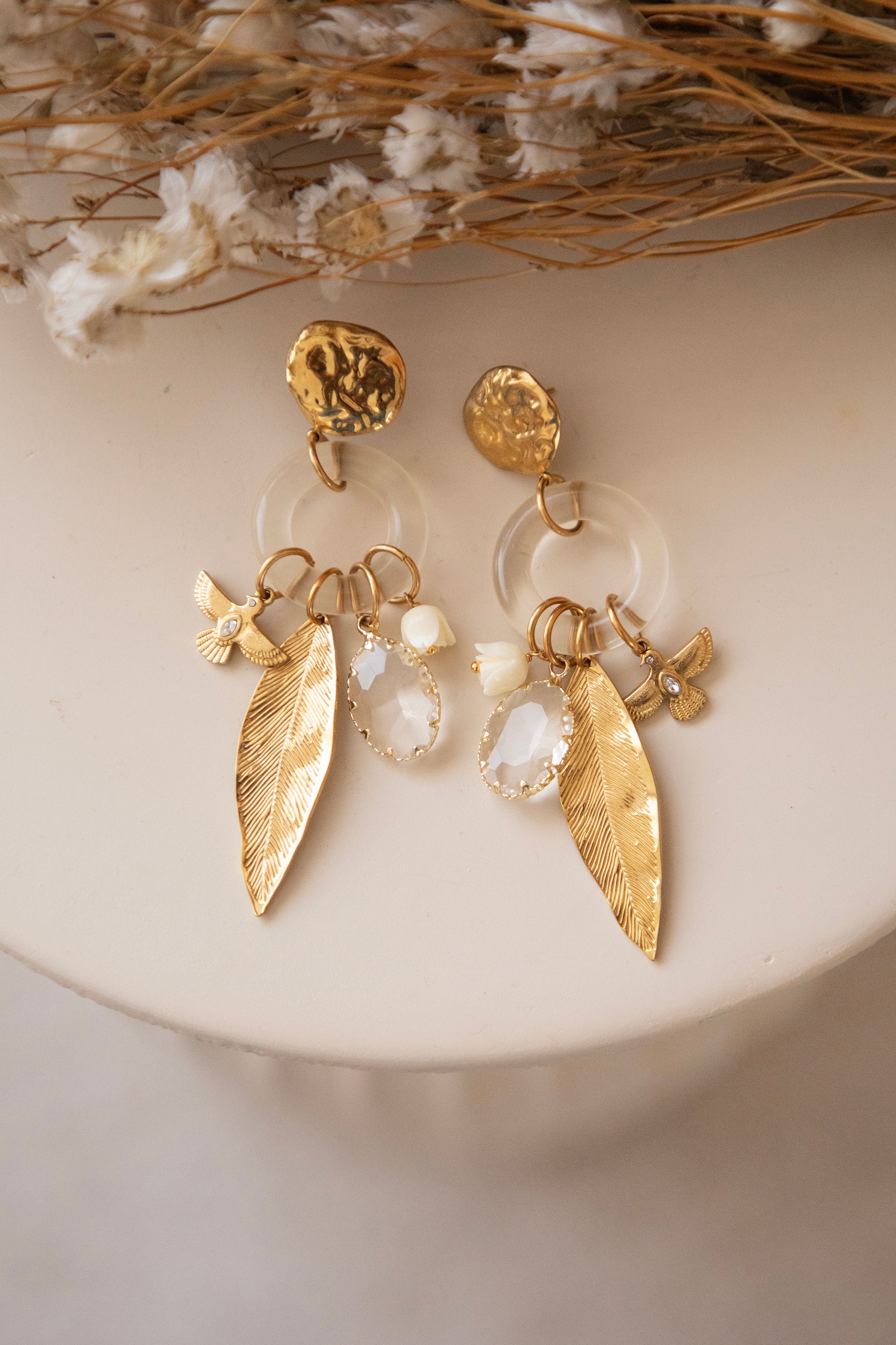 Wing Ring Beige/Gold - Oorbellen - Image 2