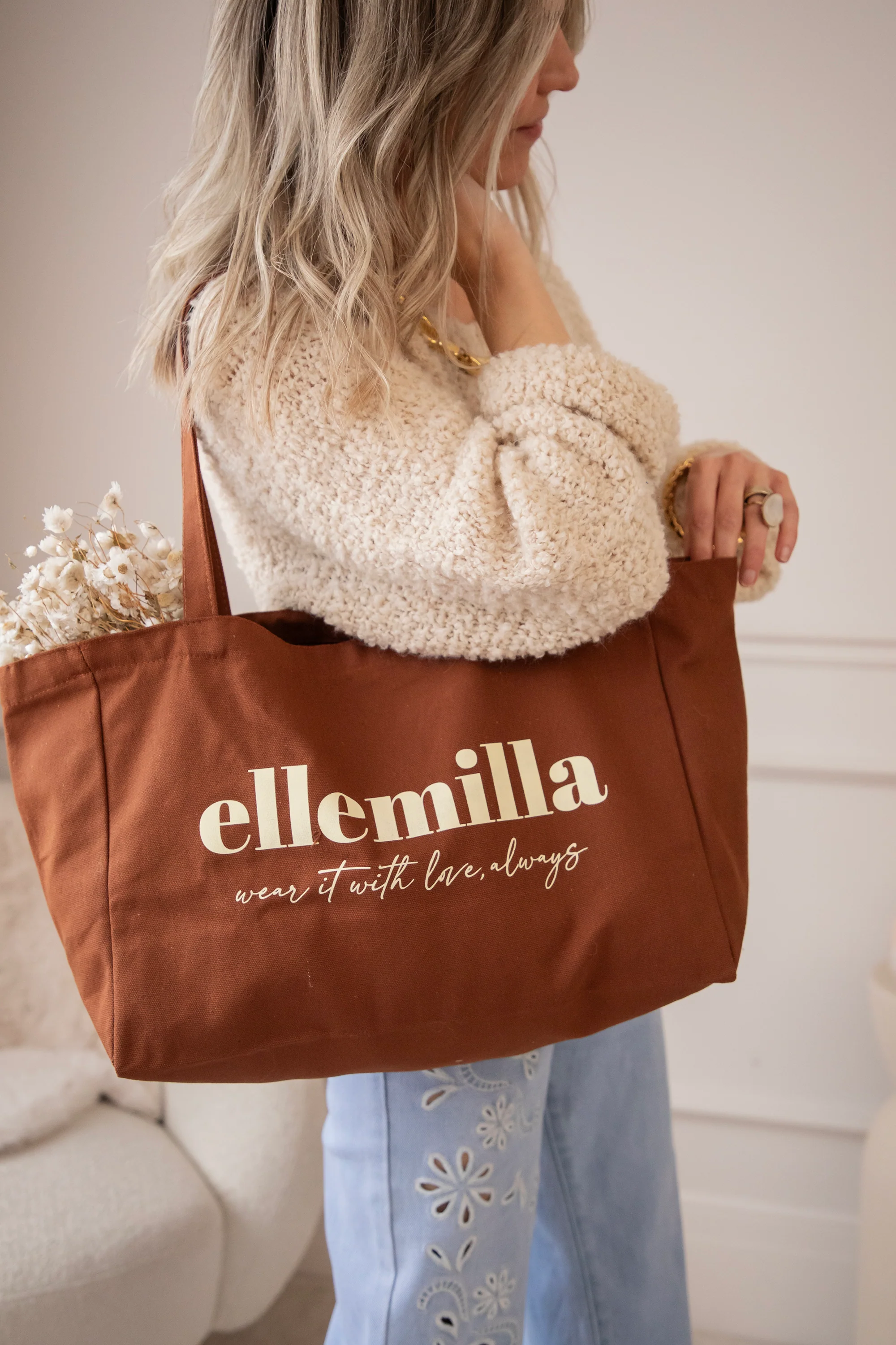 With Love, Always Brown - Canvas Tas - Image 4