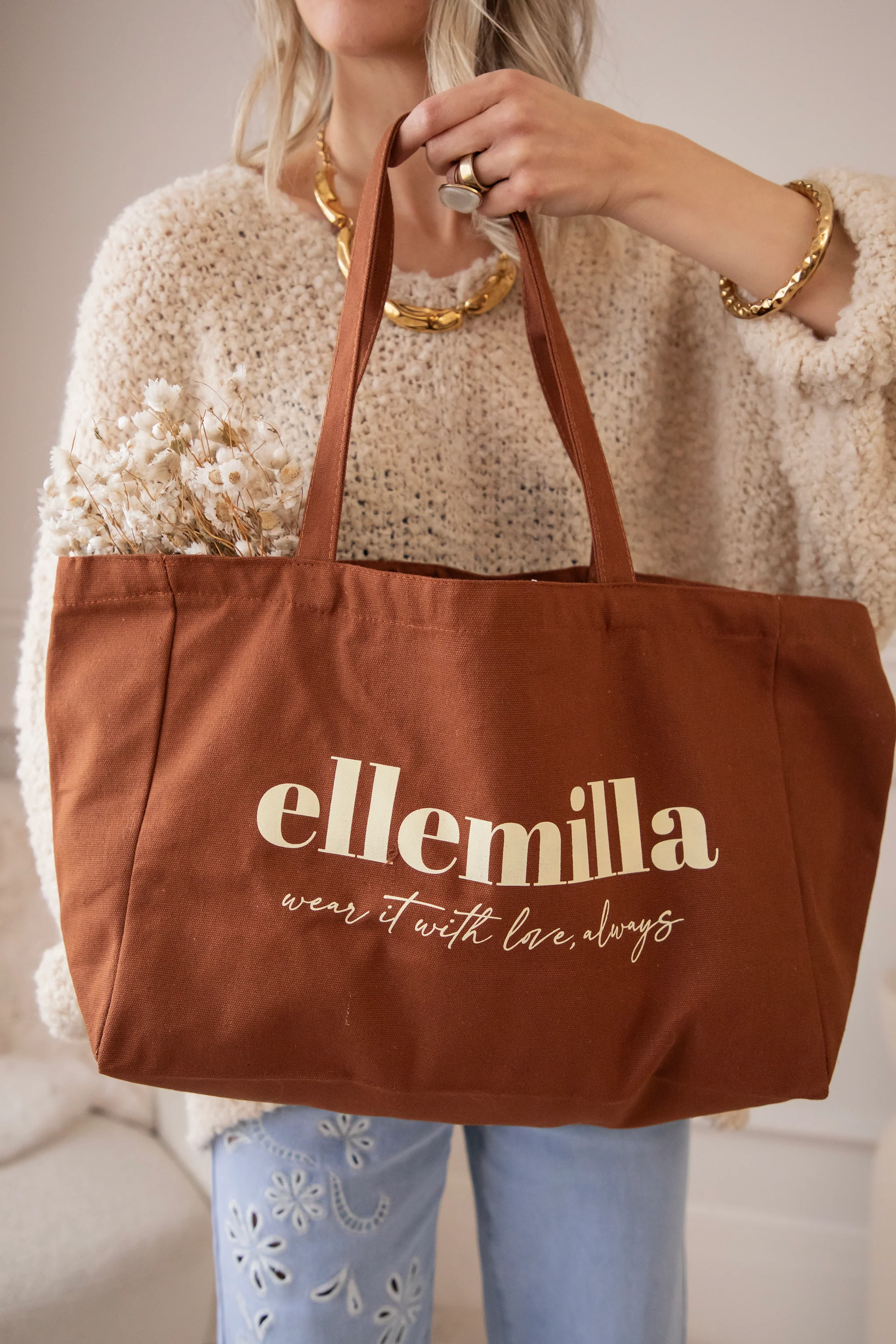 With Love, Always Brown - Canvas Tas - Image 6