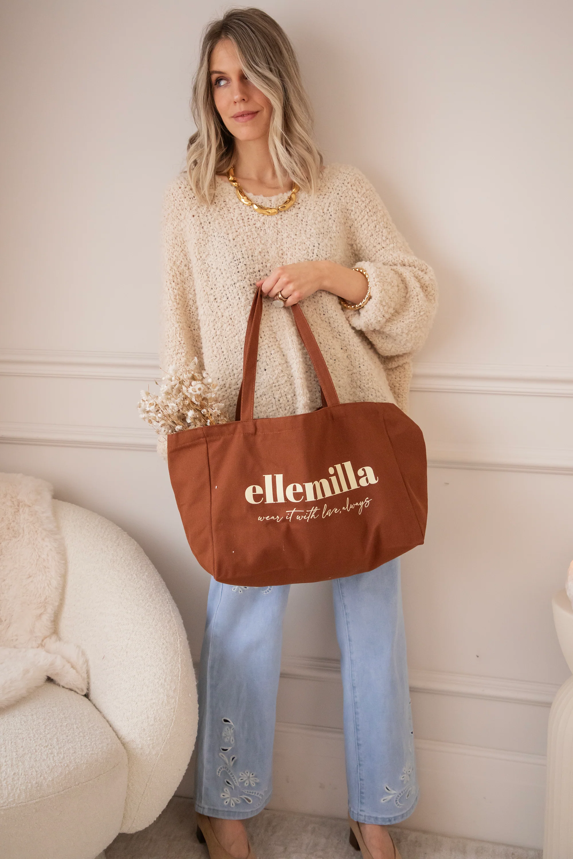 With Love, Always Brown - Canvas Tas - Image 8